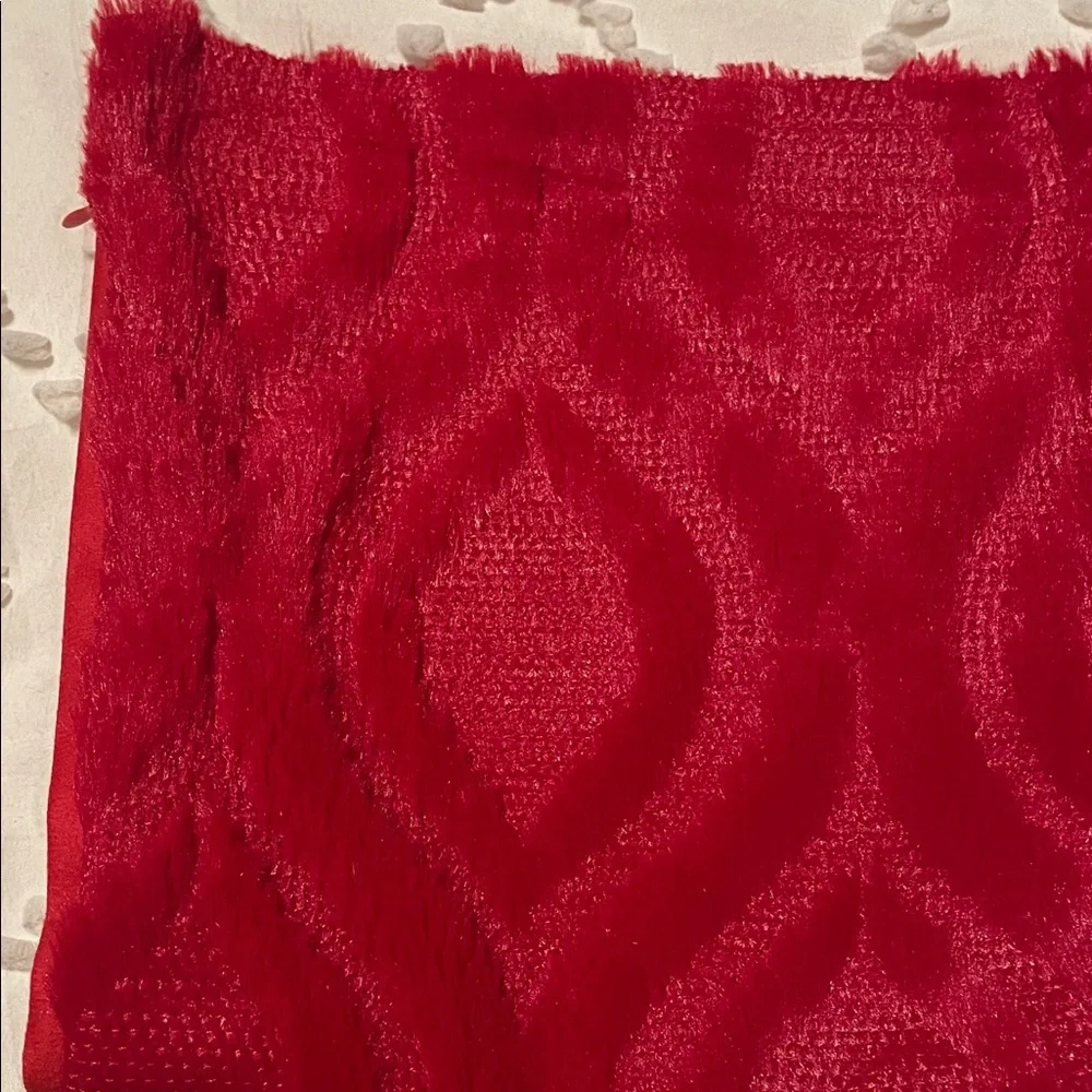Set of Two Red textured Patterned Pillow Covers new